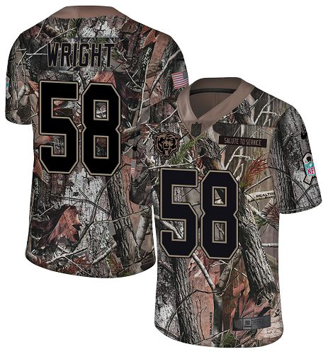 Bears #58 Darnell Wright Camo Men's Stitched Limited Rush Realtree Jersey