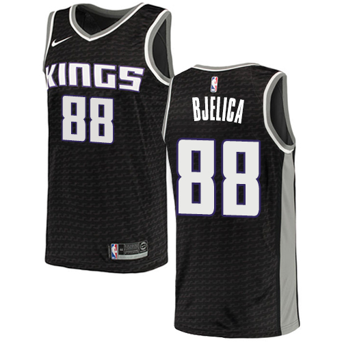Sacramento Kings #88 Nemanja Bjelica Black Swingman Statement Edition Jersey Mens