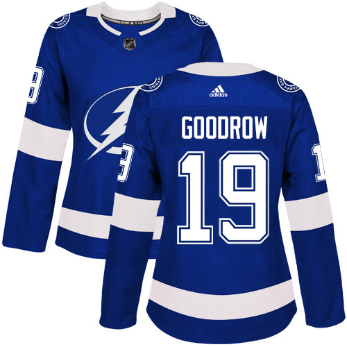 Adidas Tampa Bay Lightning #19 Barclay Goodrow Blue Home Authentic Women's Stitched Jersey Womens