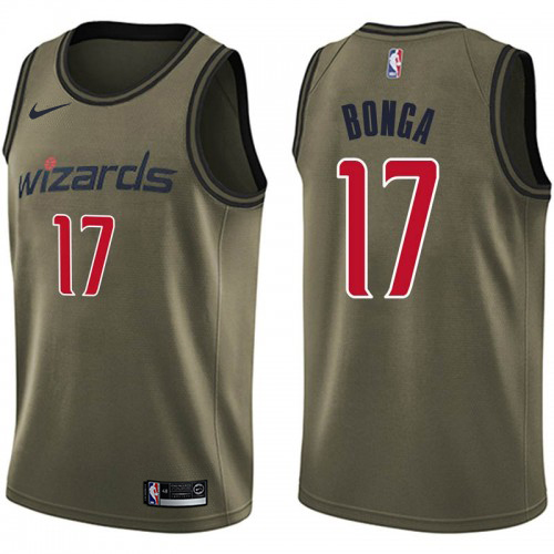 Washington Wizards #17 Isaac Bonga Green Salute to Service Youth Swingman Jersey Youth