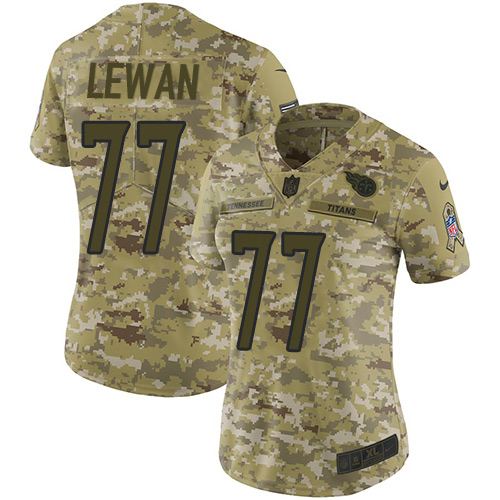 Tennessee Titans #77 Taylor Lewan Camo Women's Stitched Limited 2018 Salute to Service Jersey Womens