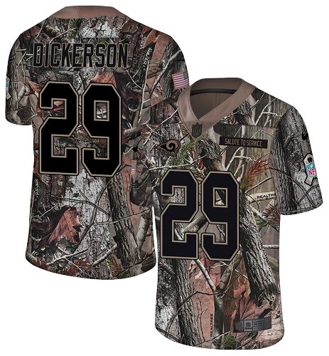 Rams #29 Eric Dickerson Camo Youth Stitched Limited Rush Realtree Jersey