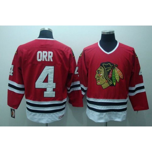 Chicago Blackhawks #4 Bobby Orr Stitched Red CCM Throwback Jersey Men's