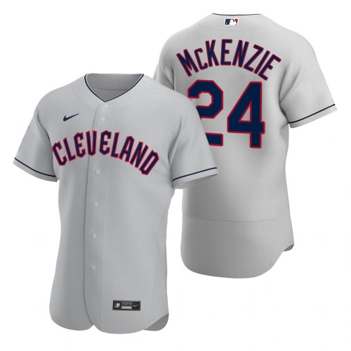 Cleveland Guardians #24 Triston Mckenzie Gray Men's 2022 Authentic Road Jersey Men's