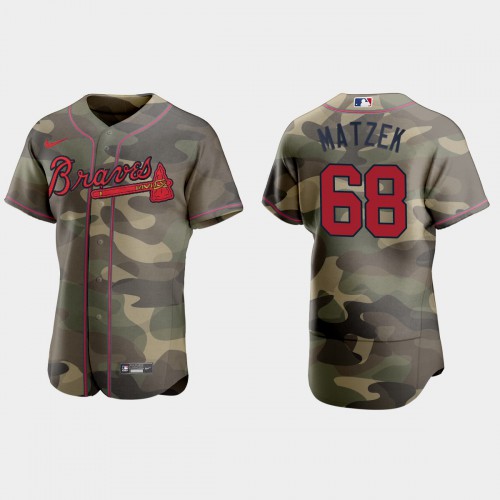 Atlanta Atlanta Braves #68 Tyler Matzek Men's 2021 Armed Forces Day Authentic Jersey -Camo Men's