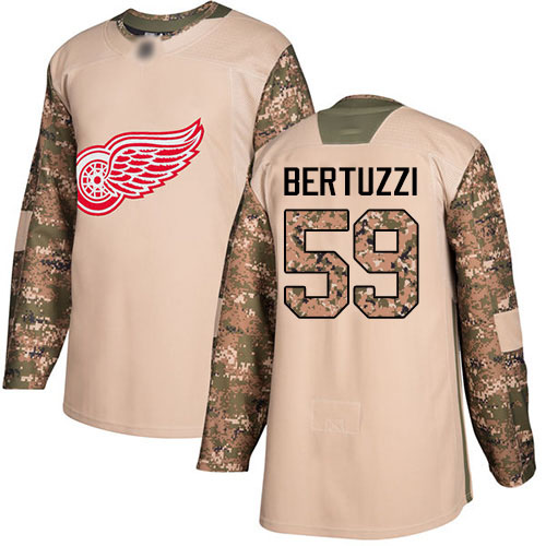Adidas Detroit Red Wings #59 Tyler Bertuzzi Camo Authentic 2017 Veterans Day Stitched Jersey Men's