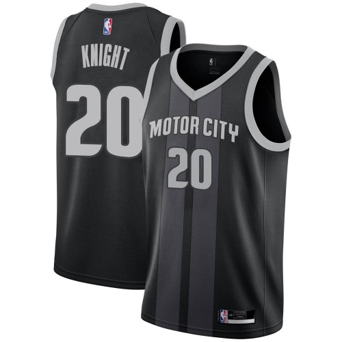 Detroit Pistons #20 Brandon Knight Black Youth Swingman City Edition 2018/19 Jersey Youth