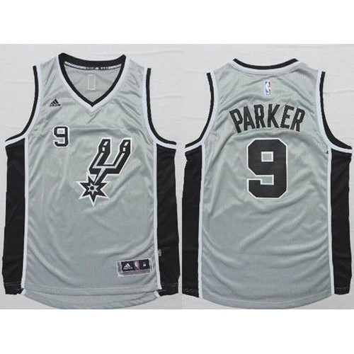 San Antonio Spurs #9 Tony Parker Grey Alternate Stitched Jersey Mens