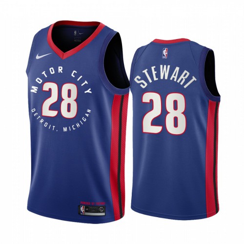 Detroit Pistons #28 Isaiah Stewart Blue Youth Swingman 2020-21 City Edition Jersey Youth