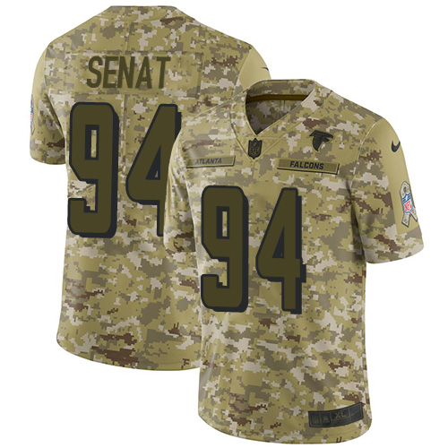 Atlanta Falcons #94 Deadrin Senat Camo Men's Stitched Limited 2018 Salute To Service Jersey Men's