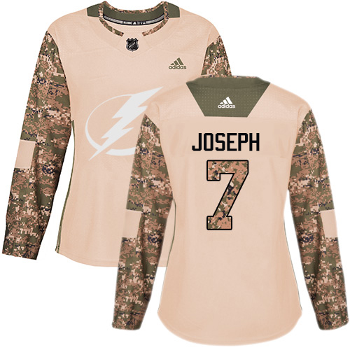 Adidas Tampa Bay Lightning #7 Mathieu Joseph Camo Authentic 2017 Veterans Day Women's Stitched Jersey Womens