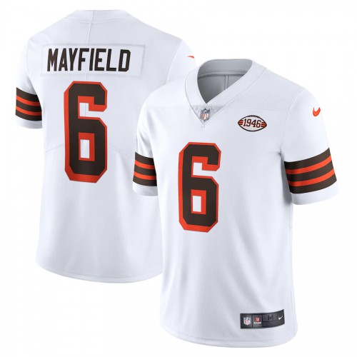 Cleveland Cleveland Browns #6 Baker Mayfield 1946 Collection Alternate Vapor Limited Jersey - White Men's