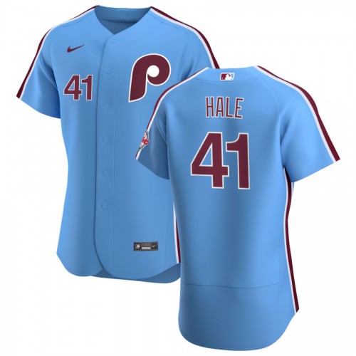 Philadelphia Philadelphia Phillies #41 David Hale Men's Light Blue Alternate 2020 Authentic Player Jersey Men's