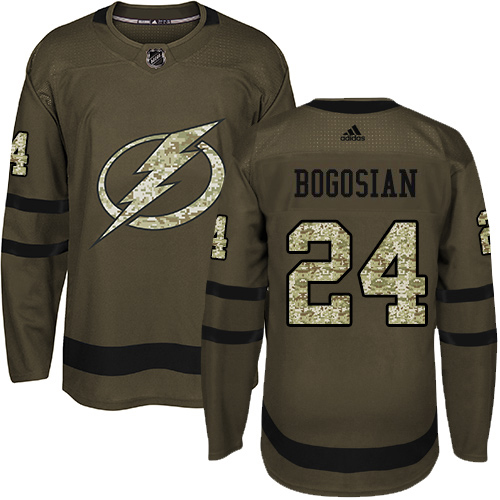Adidas Tampa Bay Lightning #24 Zach Bogosian Green Salute to Service Youth Stitched Jersey Youth
