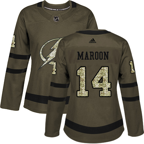 Adidas Tampa Bay Lightning #14 Pat Maroon Green Salute to Service Women's Stitched Jersey Womens