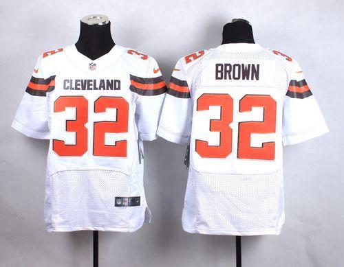 Browns #32 Jim Brown White Men's Stitched New Elite Jersey