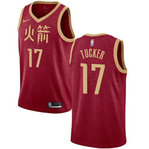 Houston Rockets #17 PJ Tucker Red Swingman City Edition 2018/19 Jersey Mens
