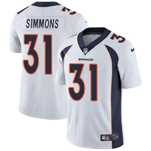 Broncos #31 Justin Simmons White Men's Stitched Vapor Untouchable Limited Jersey