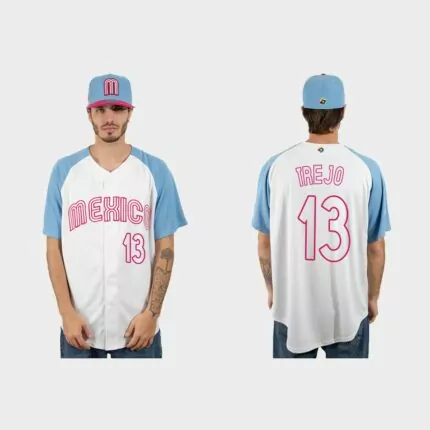 Alan Trejo Mexico Baseball 2023 World Baseball Classic Jersey – White Blue