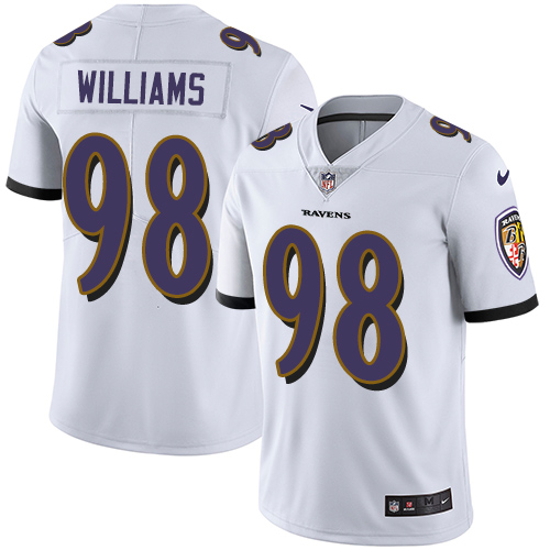 Baltimore Ravens #98 Brandon Williams White Men's Stitched Vapor Untouchable Limited Jersey Men's
