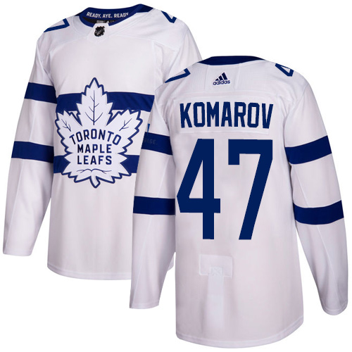 Adidas Maple Toronto Maple Leafs #47 Leo Komarov White Authentic 2018 Stadium Series Stitched Jersey Men's
