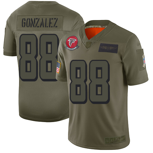 Atlanta Falcons #88 Tony Gonzalez Camo Men's Stitched Limited 2019 Salute To Service Jersey Men's