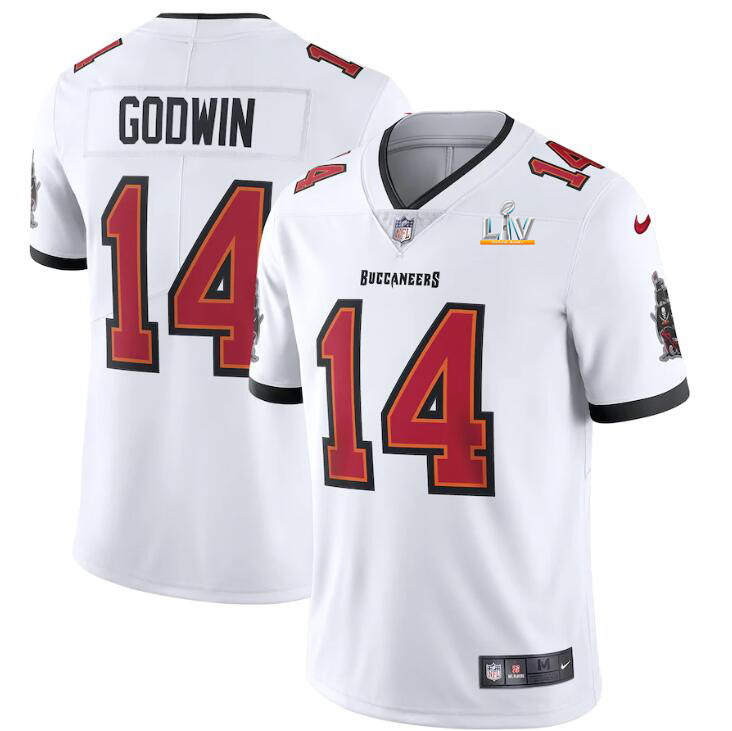 Tampa Bay Buccaneers #14 Chris Godwin Men's Super Bowl LV Bound White Vapor Limited Jersey