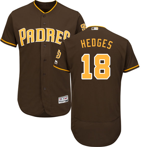 San Diego Padres #18 Austin Hedges Brown Flexbase Authentic Collection Stitched Jersey Men's