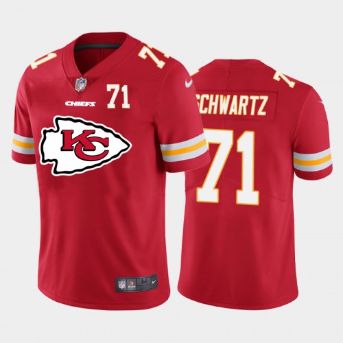 Kansas City Kansas City Chiefs #71 Mitchell Schwartz Red Men's Big Team Logo Player Vapor Limited Jersey Men's
