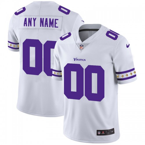 Minnesota Vikings Custom White Team Logo Vapor Limited Jersey