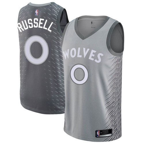 Minnesota Timberwolves #0 DAngelo Russell Silver Womens Swingman City Edition Jersey Womens