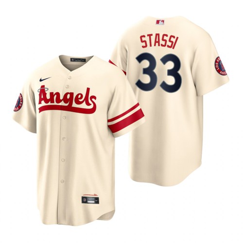 Los Angeles Los Angeles Angels #33 Max Stassi Cream Men's 2022 City Connect Game Jersey Men's