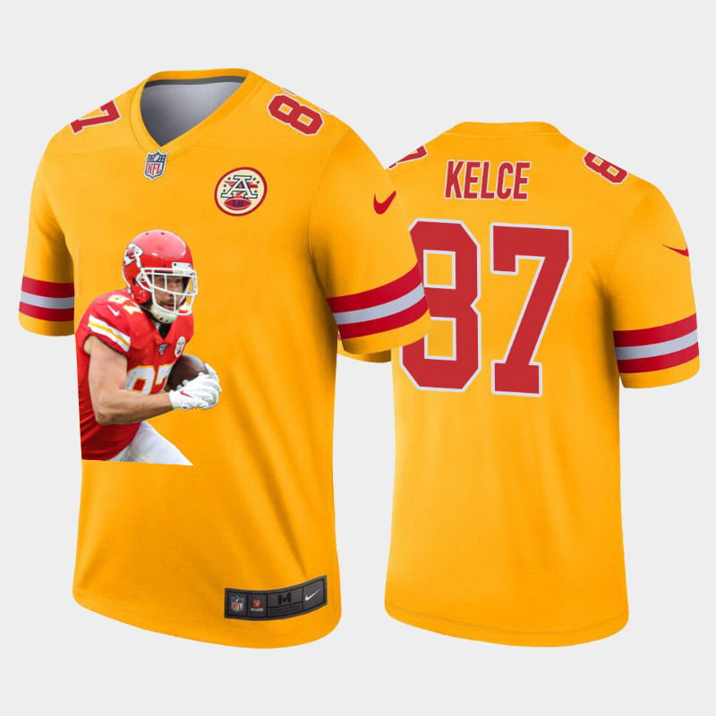 Kansas City Chiefs #87 Travis Kelce Team Hero 1 Vapor Limited Jersey Yellow