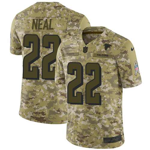 Atlanta Falcons #22 Keanu Neal Camo Men's Stitched Limited 2018 Salute To Service Jersey Men's