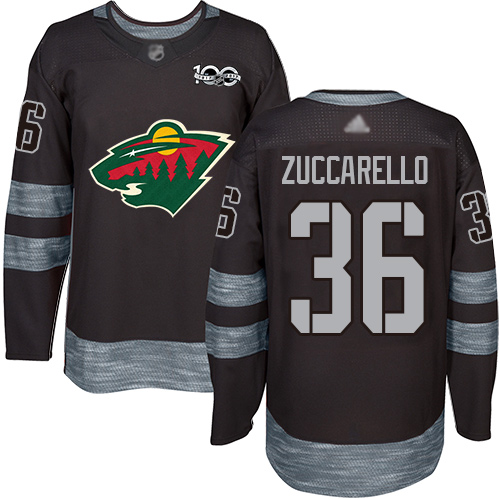 Adidas Minnesota Wild #36 Mats Zuccarello Black 1917-2017 100th Anniversary Stitched Jersey Men's