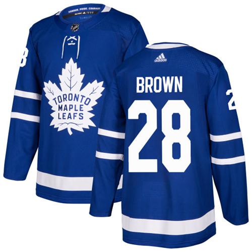 Adidas Maple Toronto Maple Leafs #28 Connor Brown Blue Home Authentic Stitched Jersey Men's