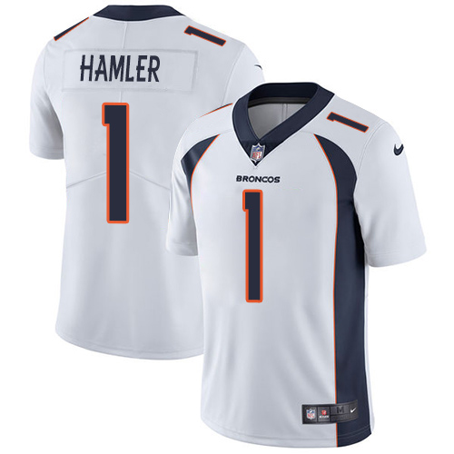 Broncos #1 KJ Hamler White Youth Stitched Vapor Untouchable Limited Jersey