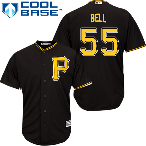 Pittsburgh Pirates #55 Josh Bell Black Cool Base Stitched Youth Jersey Youth