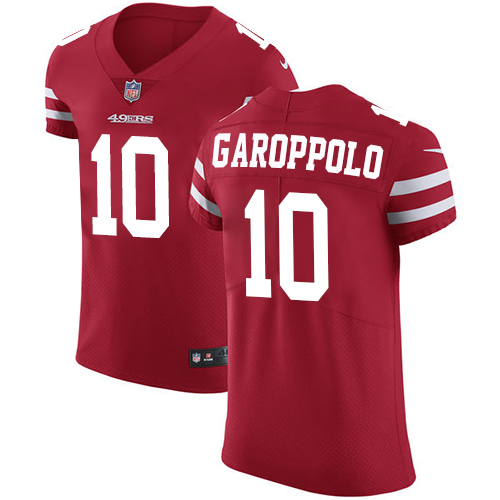 49ers #10 Jimmy Garoppolo Red Team Color Men's Stitched Vapor Untouchable Elite Jersey