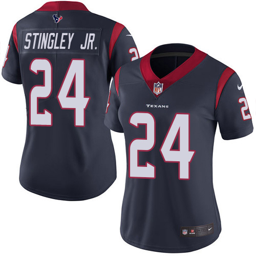 Texans #24 Derek Stingley Jr. Navy Blue Team Color Women's Stitched Vapor Untouchable Limited Jersey
