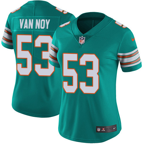 Miami Dolphins #53 Kyle Van Noy Aqua Green Alternate Women's Stitched Vapor Untouchable Limited Jersey Womens