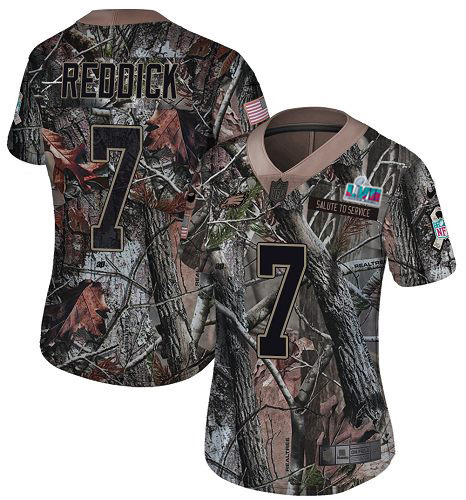 Eagles #7 Haason Reddick Camo Super Bowl LVII Patch Women's Stitched Limited Rush Realtree Jersey