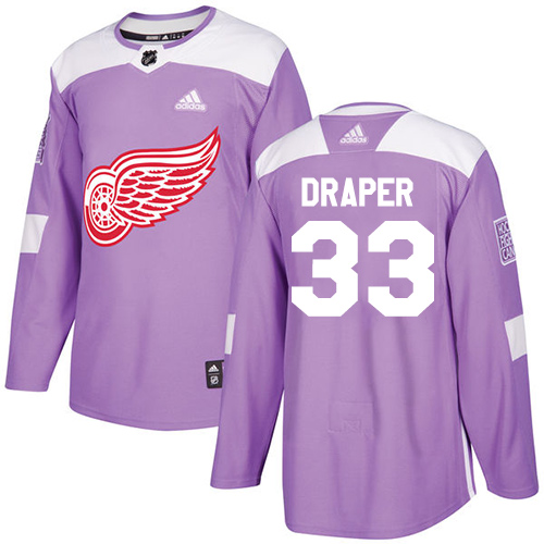 Adidas Detroit Red Wings #33 Kris Draper Purple Authentic Fights Cancer Stitched Jersey Men's