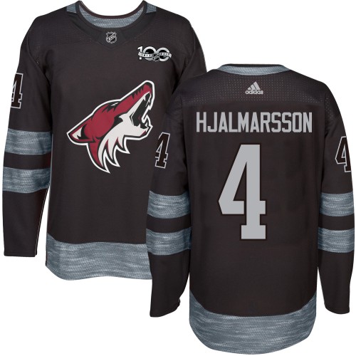 Adidas Arizona Coyotes #4 Niklas Hjalmarsson Black 1917-2017 100th Anniversary Stitched Jersey Men's