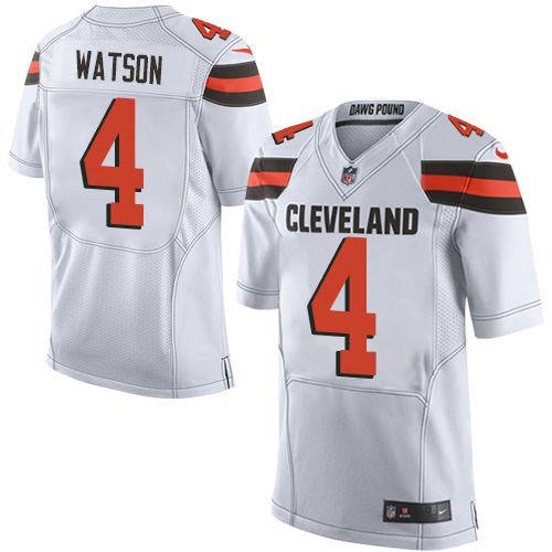 Browns #4 Deshaun Watson White Men's Stitched New Elite Jersey