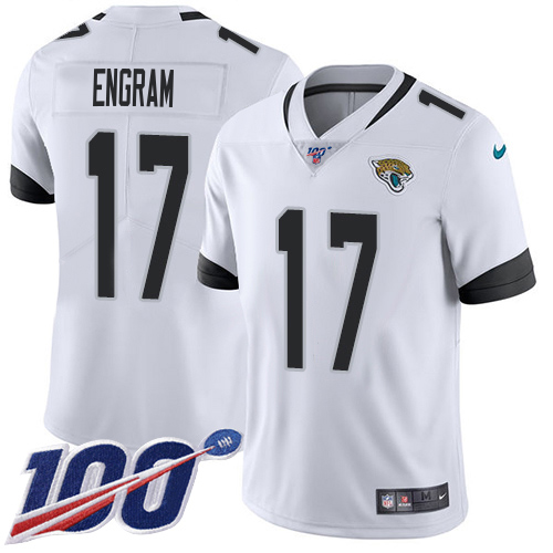 Jaguars #17 Evan Engram White Youth Stitched 100th Season Vapor Limited Jersey