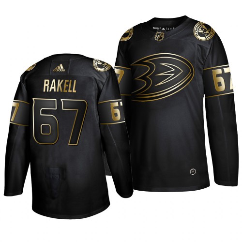 Adidas Anaheim Ducks #67 Rickard Rakell Men's 2019 Black Golden Edition Authentic Stitched Jersey Men's