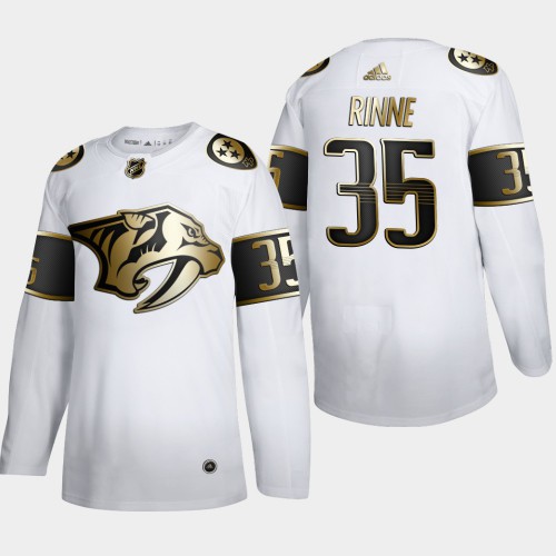 Nashville Nashville Predators #35 Pekka Rinne Men's Adidas White Golden Edition Limited Stitched Jersey Men's