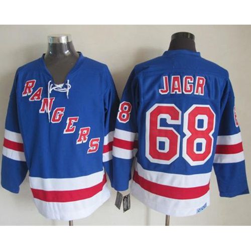 New York Rangers #68 Jaromir Jagr Light Blue CCM Throwback Stitched Jersey Men's