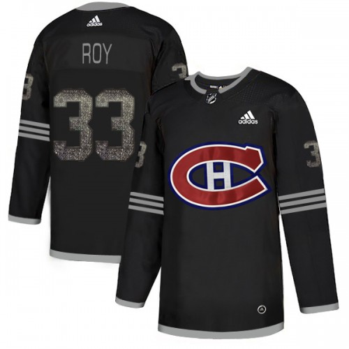 Adidas Montreal Canadiens #33 Patrick Roy Black Authentic Classic Stitched Jersey Men's